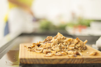 Close-up of breakfast on table