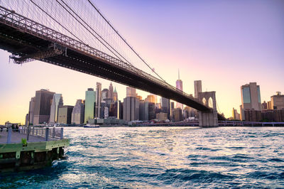 Bridge over river in city