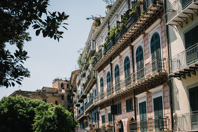 Low angle view of buildings in city