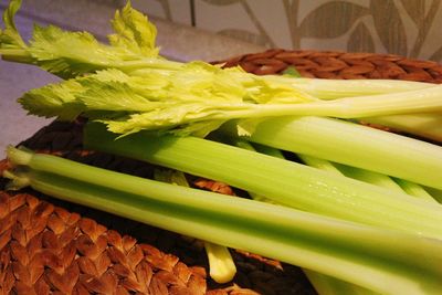 High angle view of chopped vegetables