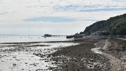 Scenic view of beach against sky