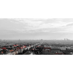 Cityscape against sky during winter