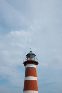 Low angle view of lighthouse against sky