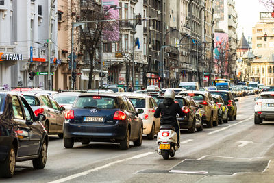 Cars on city street