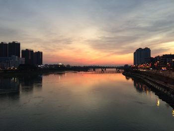 View of river at sunset