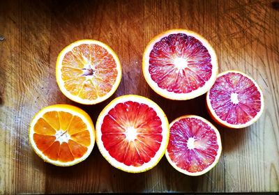 Close-up of oranges on table