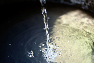 Close-up of water splashing in fountain