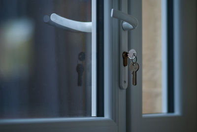 Close-up of metal door