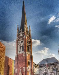 Low angle view of church against sky