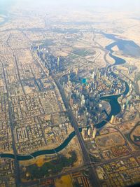 Aerial view of city buildings