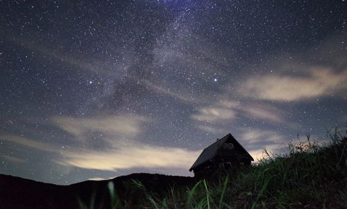 Silhouette of landscape at night