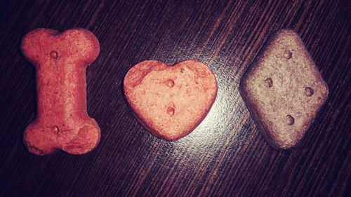 Close-up of heart shape cookies