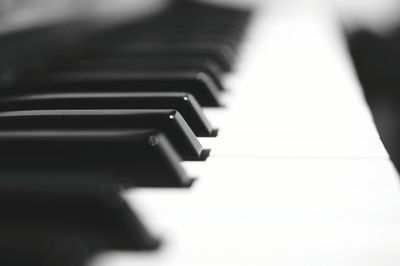 Close-up of piano keys