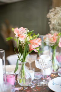 Close-up of flower vase on table