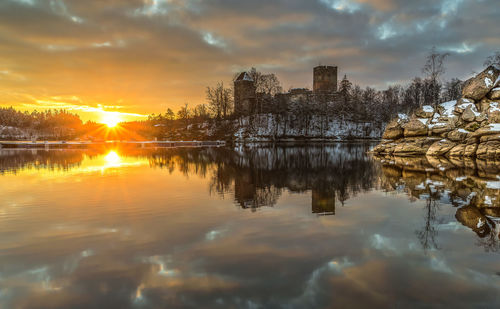 Sunset at lake ottenstein 