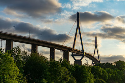 Low angle view of bridge against sky