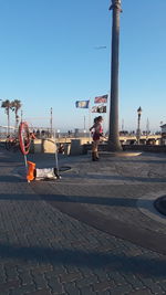 Scenic view of beach against clear sky