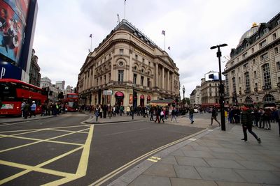 People on street in city