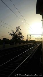 Railroad tracks at sunset