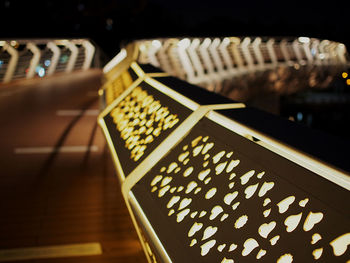 High angle view of illuminated piano on table