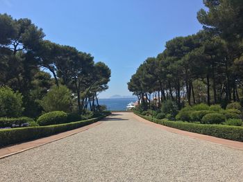 Scenic view of calm sea against clear sky