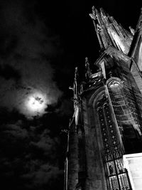 Low angle view of building against sky at night