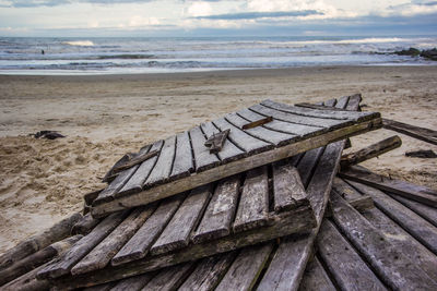 Scenic view of beach against sky