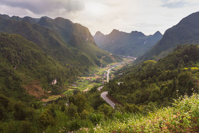 Scenic view of mountains against sky