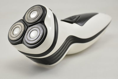 High angle view of camera on table