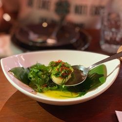 Close-up of meal served in plate