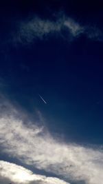 Low angle view of vapor trail in sky