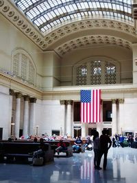 Tourists in a building