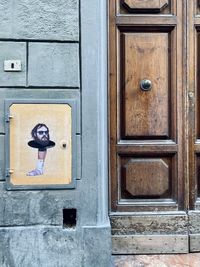 Closed door of old building