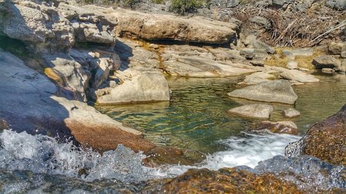 Scenic view of waterfall