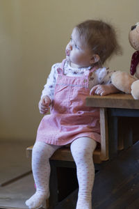 Full length of cute baby boy at home