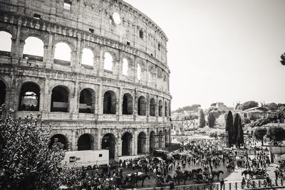 Low angle view of historical building against sky