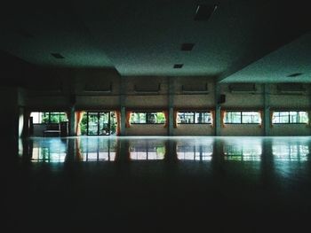 Interior of illuminated building