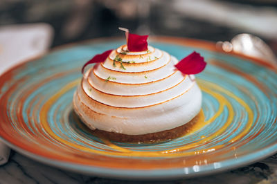 Close-up of cake in plate