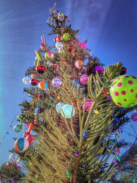 Low angle view of colorful lights