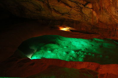 View of rock formations in cave