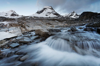 Scenic view of waterfall