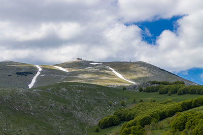 Scenic view of mountains against sky