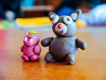 Close-up of toys on table