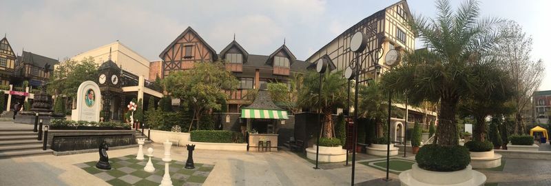 Panoramic view of buildings against sky