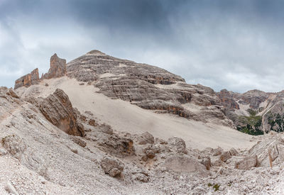 Scenic view of rocky mountains against sky