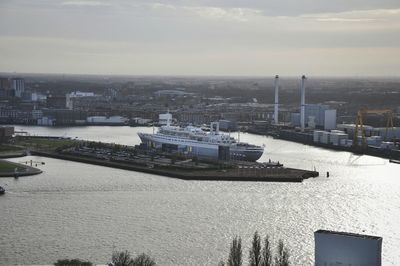 River by city against sky