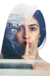 Close-up portrait of young woman