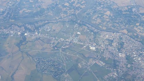 High angle view of buildings in city