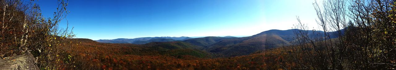 Scenic view of mountains against clear sky