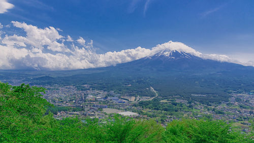 High angle view of landscape against sky